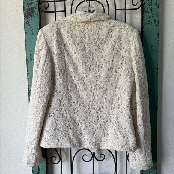 Vintage ABR New York Nites lace blazer. Antique white blazer size M. - Picture 7 of 7